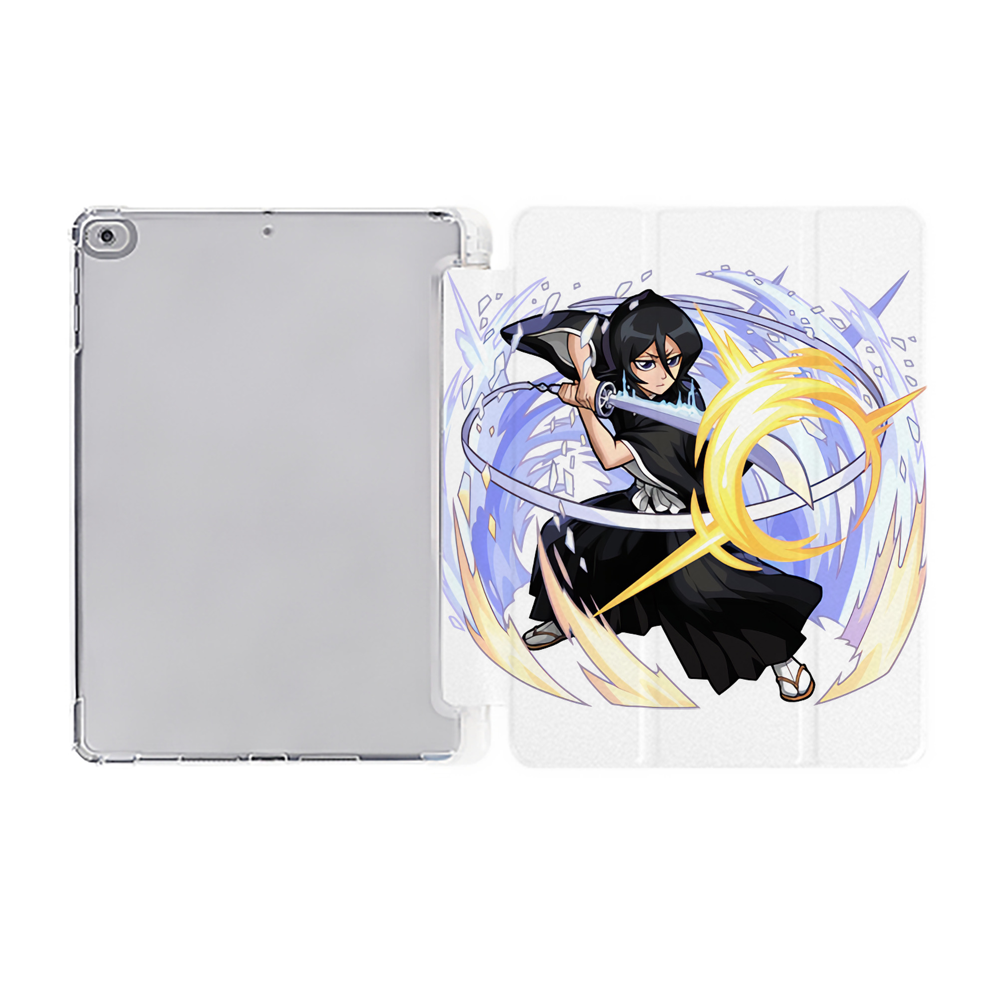 （画像用） ブリーチ 朽木ルキア BLEACH Kuchiki Rukia IPad ケース ペン収納付き 三つ折りスタンド PUレザー×シリコン 対応機種9.5/10.5/10.9インチ